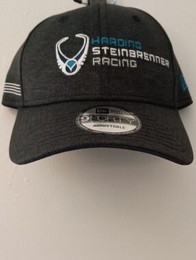 New Era 9FORTY Adjustable Racing Hat - Black and White